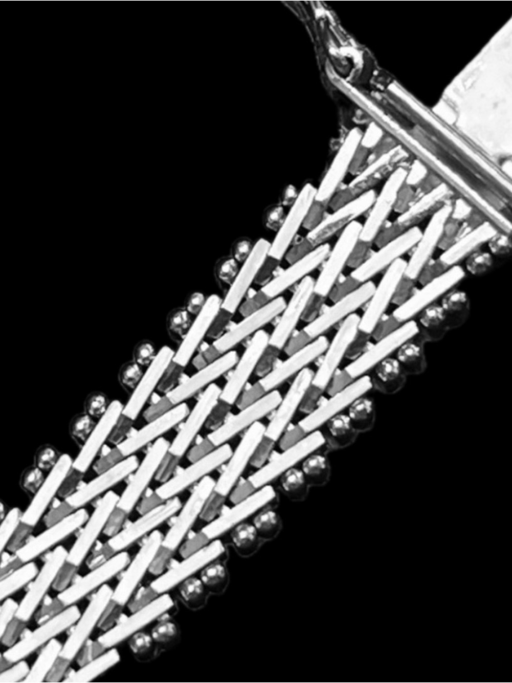sterling Silver diamond cut Riccio link s
statement bracelet estate vintage QVC